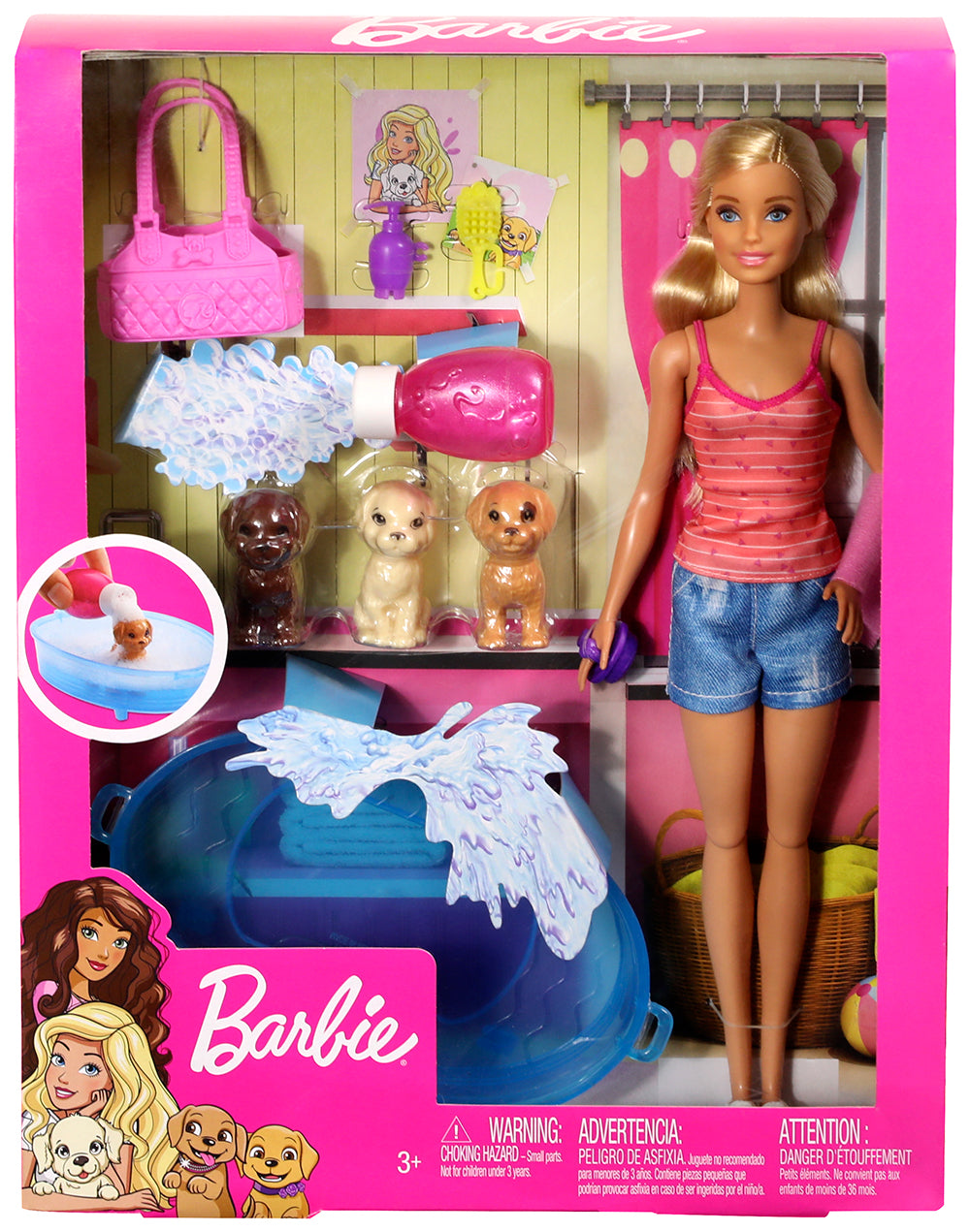 Barbie Doll Puppy Playset Blonde