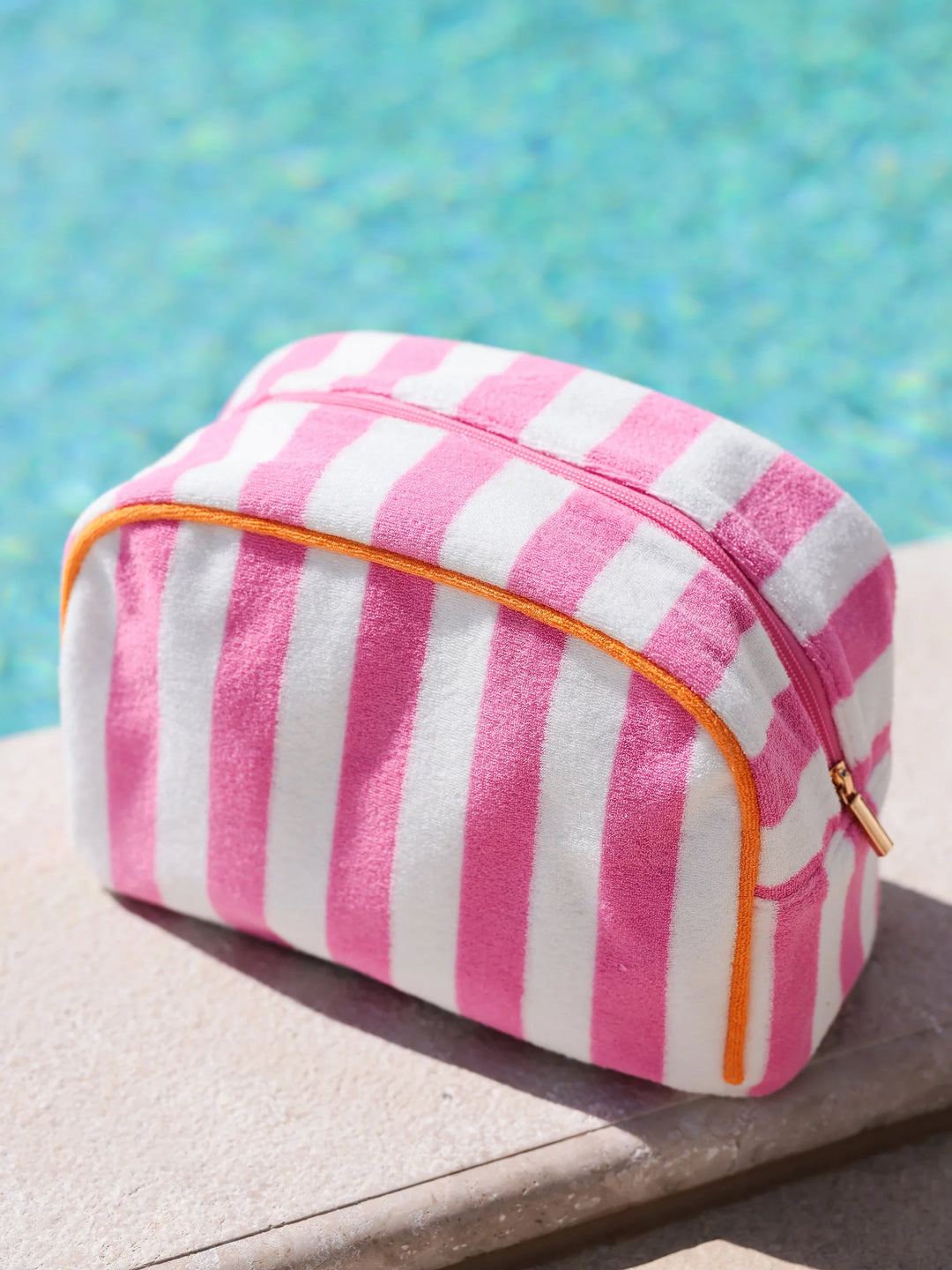 Cabana Large Stripe Zip Pouch