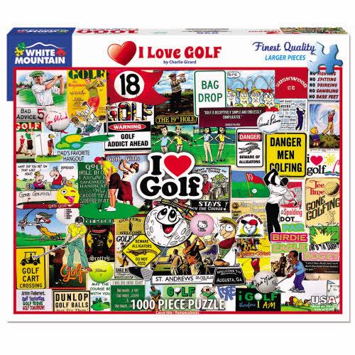 White Mountain I Love Golf 1000Pc Puzzle