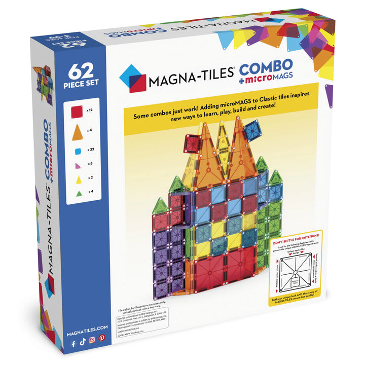 Magna-Tiles MicroMAGS 62 Piece Combo Set