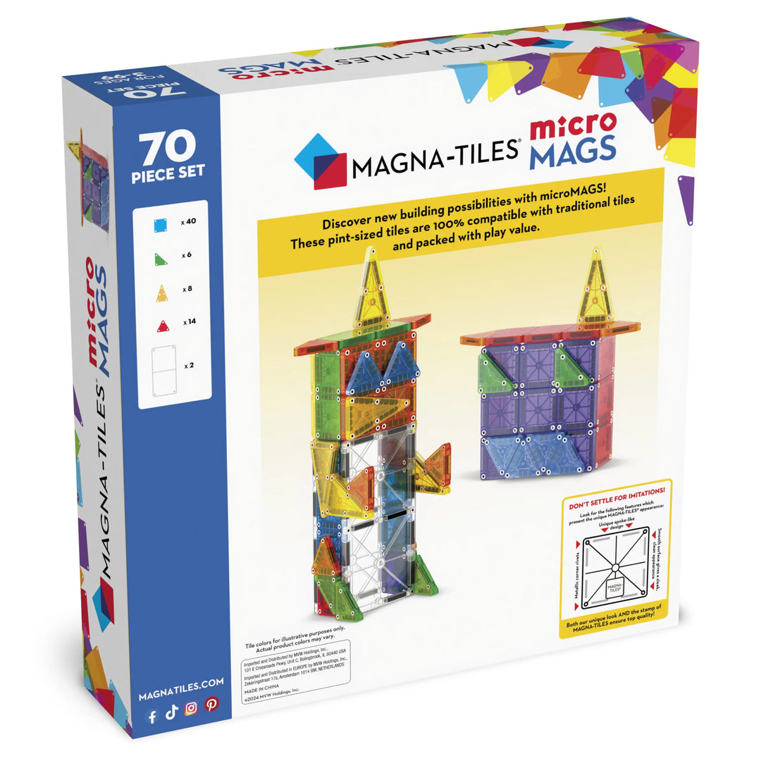 Magna-Tiles MicroMAGS 70 Piece Deluxe Set