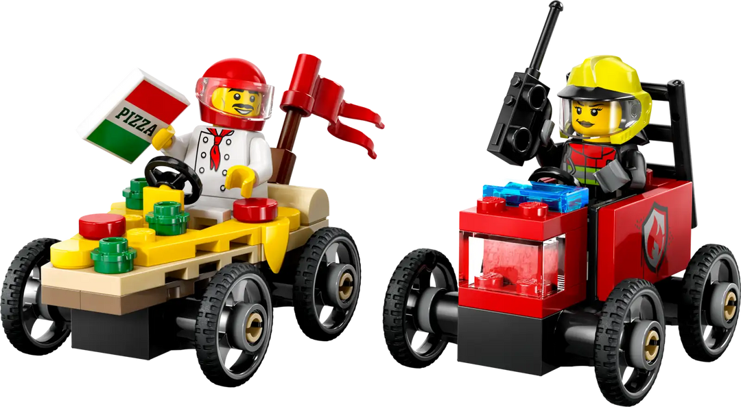 LEGO® City Pizza Car vs Fire Truck Racing Set