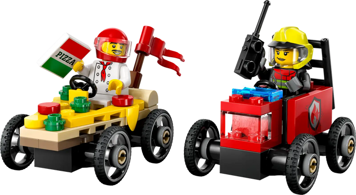 LEGO® City Pizza Car vs Fire Truck Racing Set