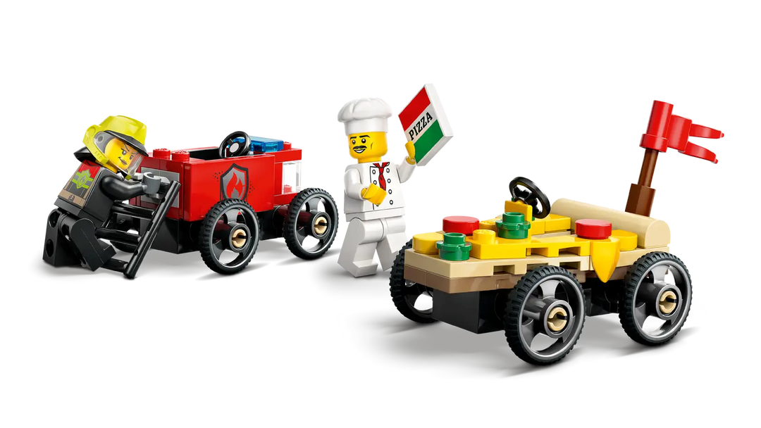 LEGO® City Pizza Car vs Fire Truck Racing Set