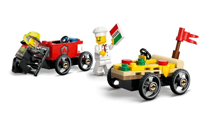 LEGO® City Pizza Car vs Fire Truck Racing Set