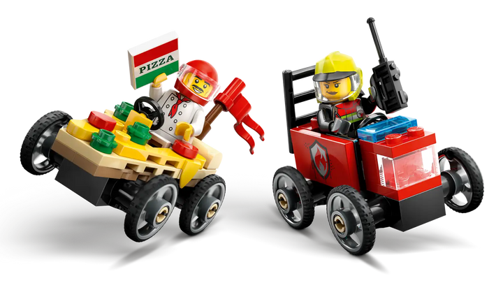 LEGO® City Pizza Car vs Fire Truck Racing Set