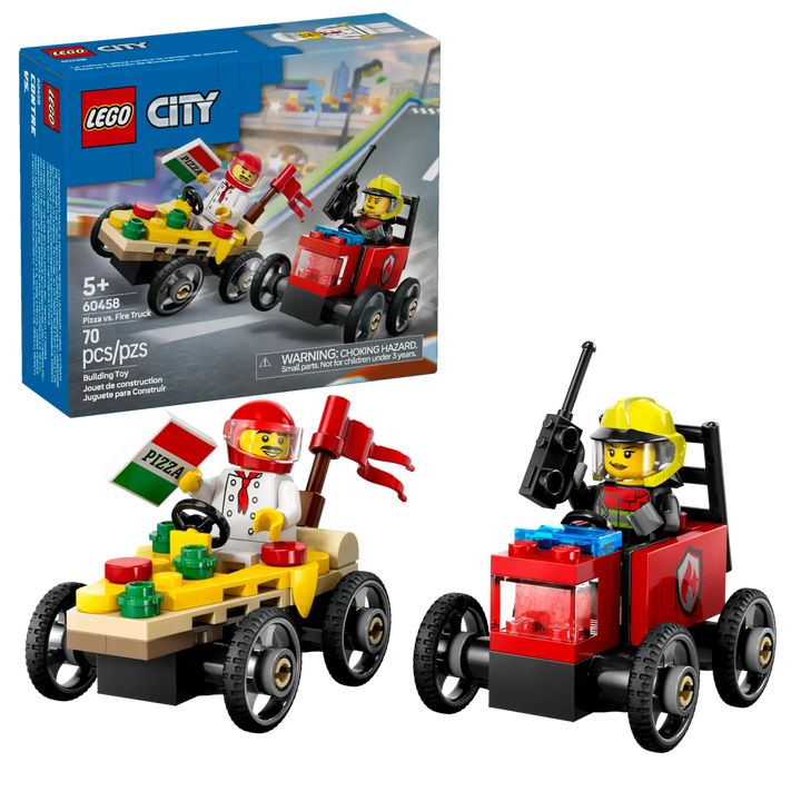 LEGO® City Pizza Car vs Fire Truck Racing Set