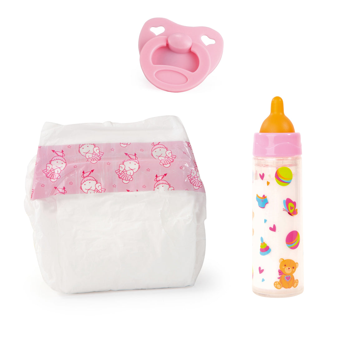 Deluxe Doll Care Set- Milk Bottle, Pacifier & Diaper