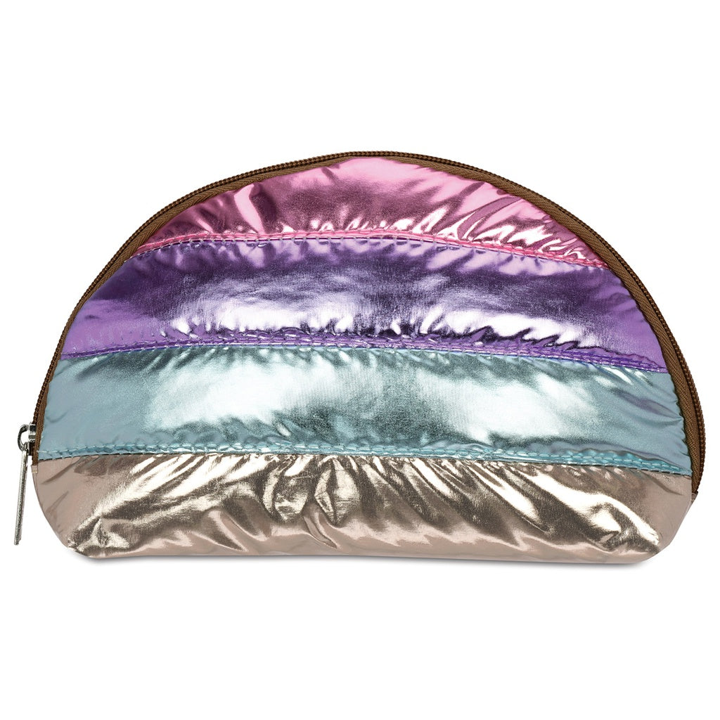 Iscream Color Block Puffer Oval Cosmetic Bag