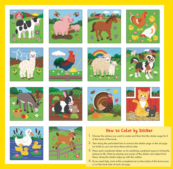 Farm Animals My First Color-By-Sticker Book