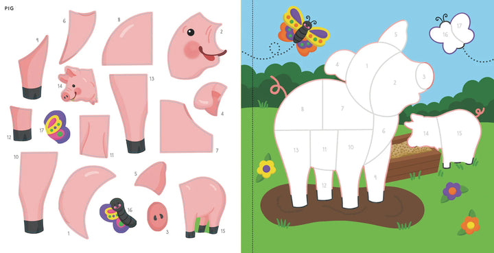 Farm Animals My First Color-By-Sticker Book