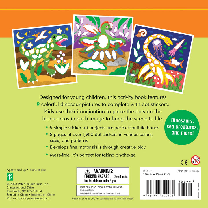 Color-By-Dots Sticker Book -Dinosaurs