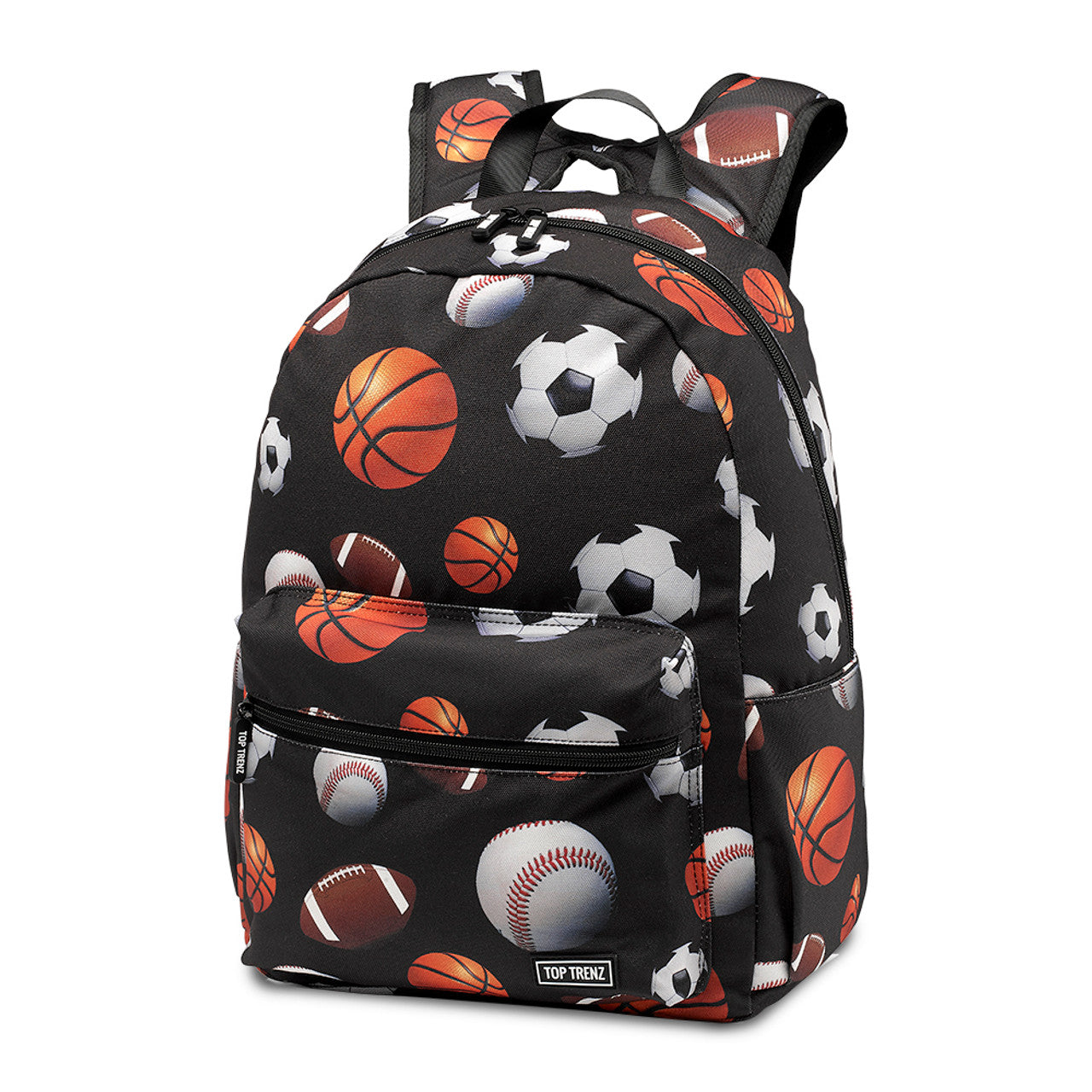 Top Trenz Black Sports Canvas Backpack Toytown