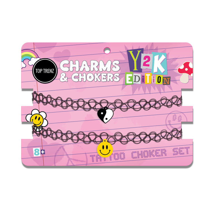 Top Trenz Tattoo Charm Chokers 2 Pack Y2K Edition