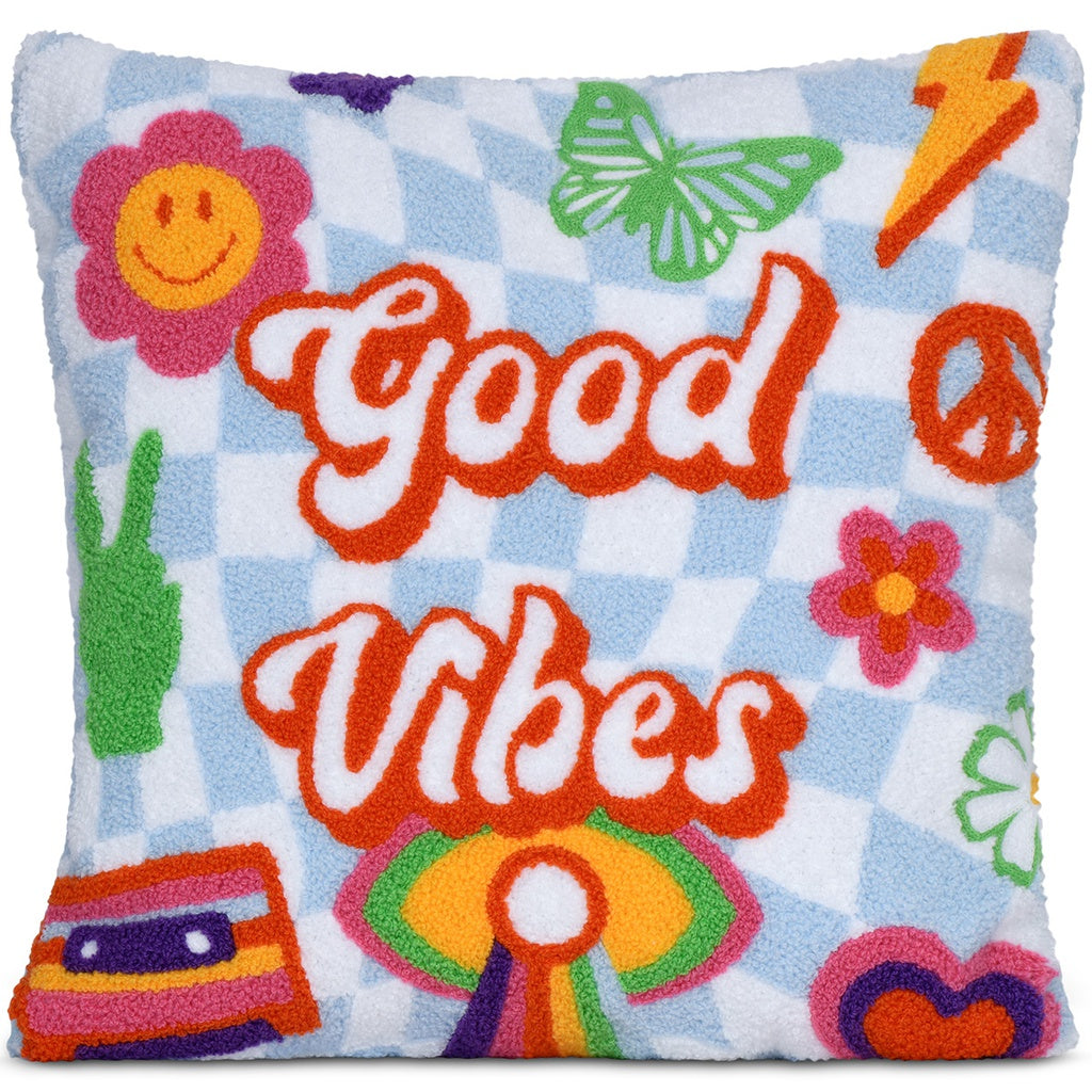 Good Vibes Chenille Plush Pillow