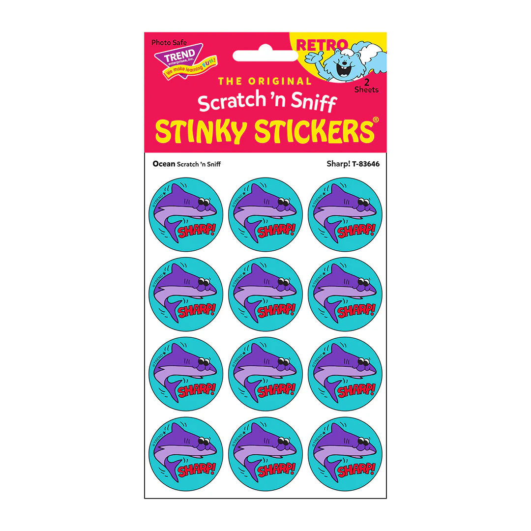 Sharp! Ocean Scent Retro Scratch 'n Sniff Stinky Stickers