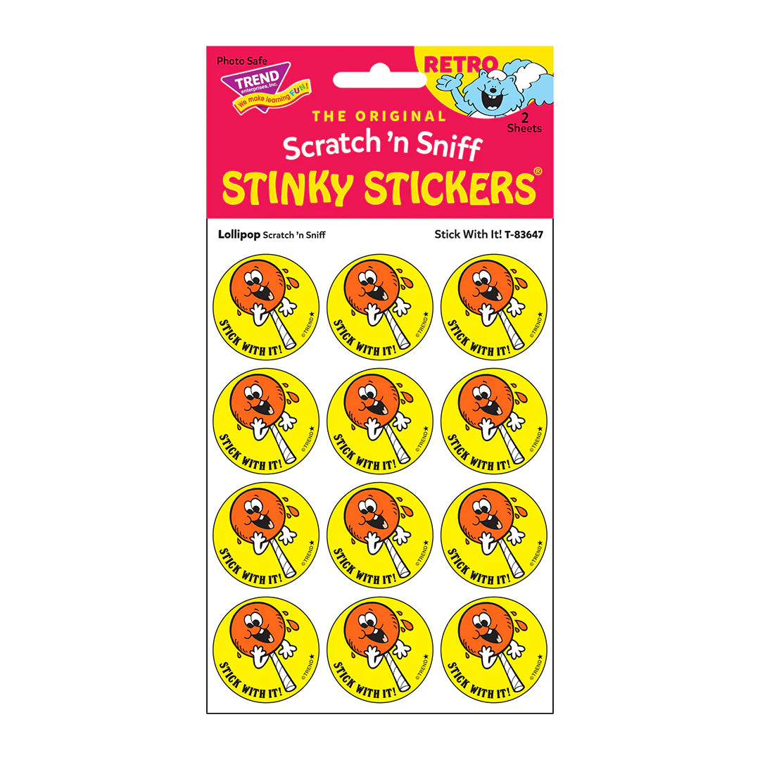 Stick With It! Lollipop Scent Retro Scratch 'n Sniff Stinky Stickers