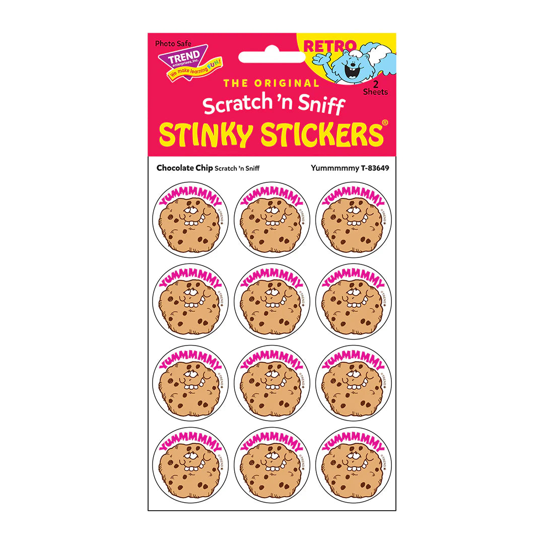 Yummmmmy! Chocolate Chip Scent Retro Scratch 'n Sniff Stinky Stickers