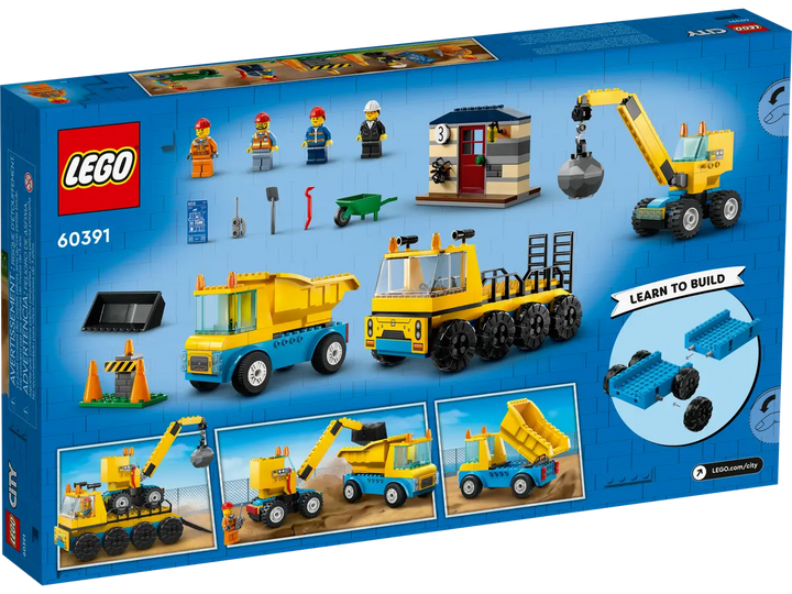 Lego® City Construction Trucks and Wrecking Ball Crane