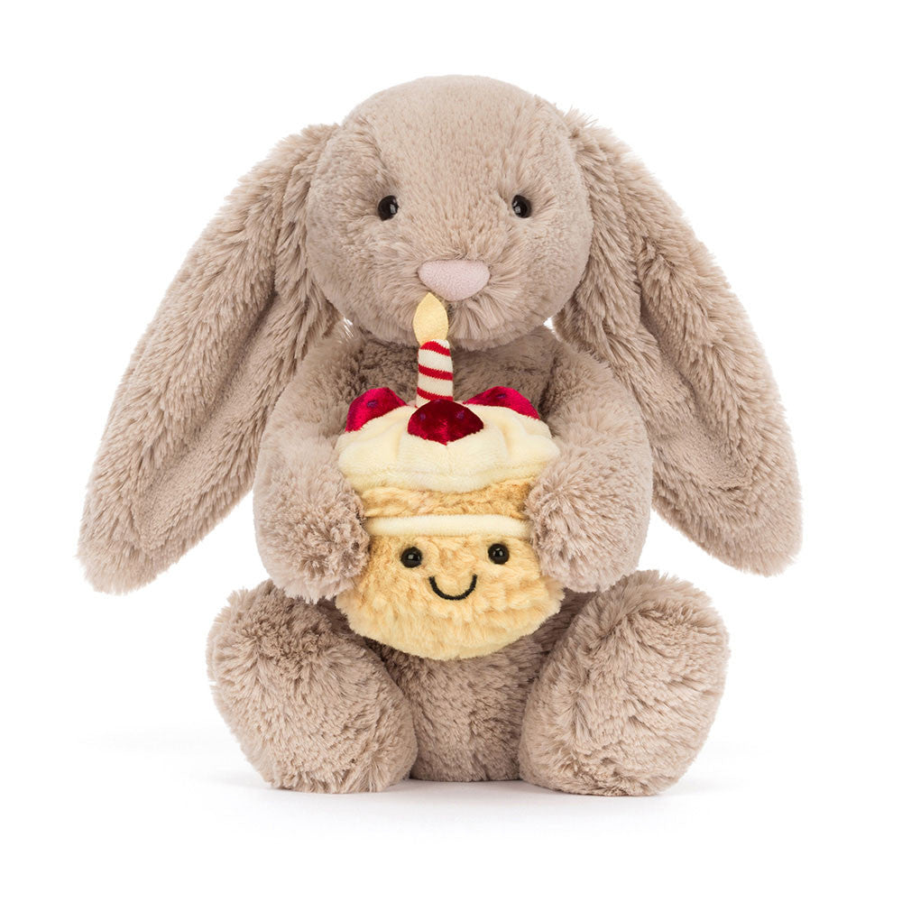 Jellycat Bashful Beige Bunny 'Birthday' LIMIT OF ONE PER CUSTOMER