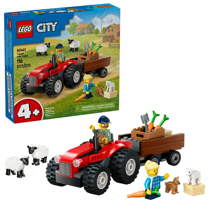 LEGO® City Red Farm Tractor with Trailer & Sheep