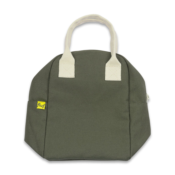 Fluf Dark Olive Zipper Lunch Bag