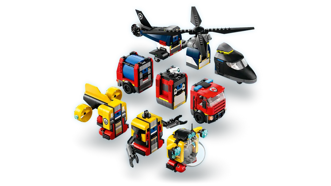 LEGO® City Helicopter, Fire Truck & Submarine Remix