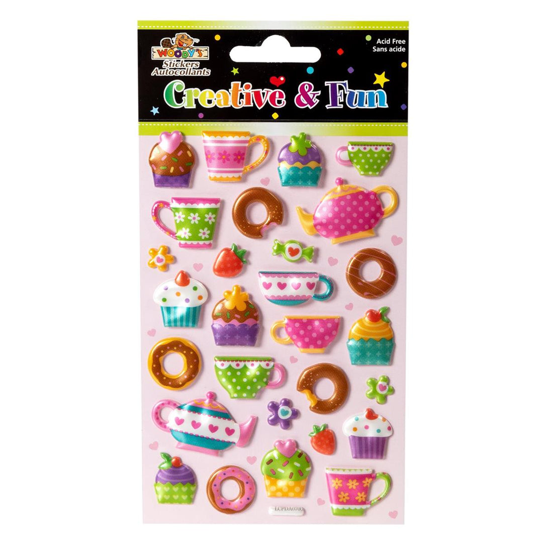 Woody's Tea Time Puffy Stickers