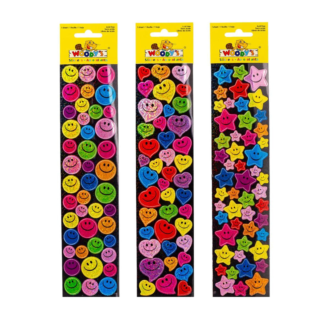 Woody's Holographic Smiley Sticker Sheet 3 Styles