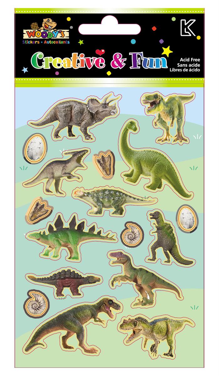 Woody's Embossed Foil Dino Stickers