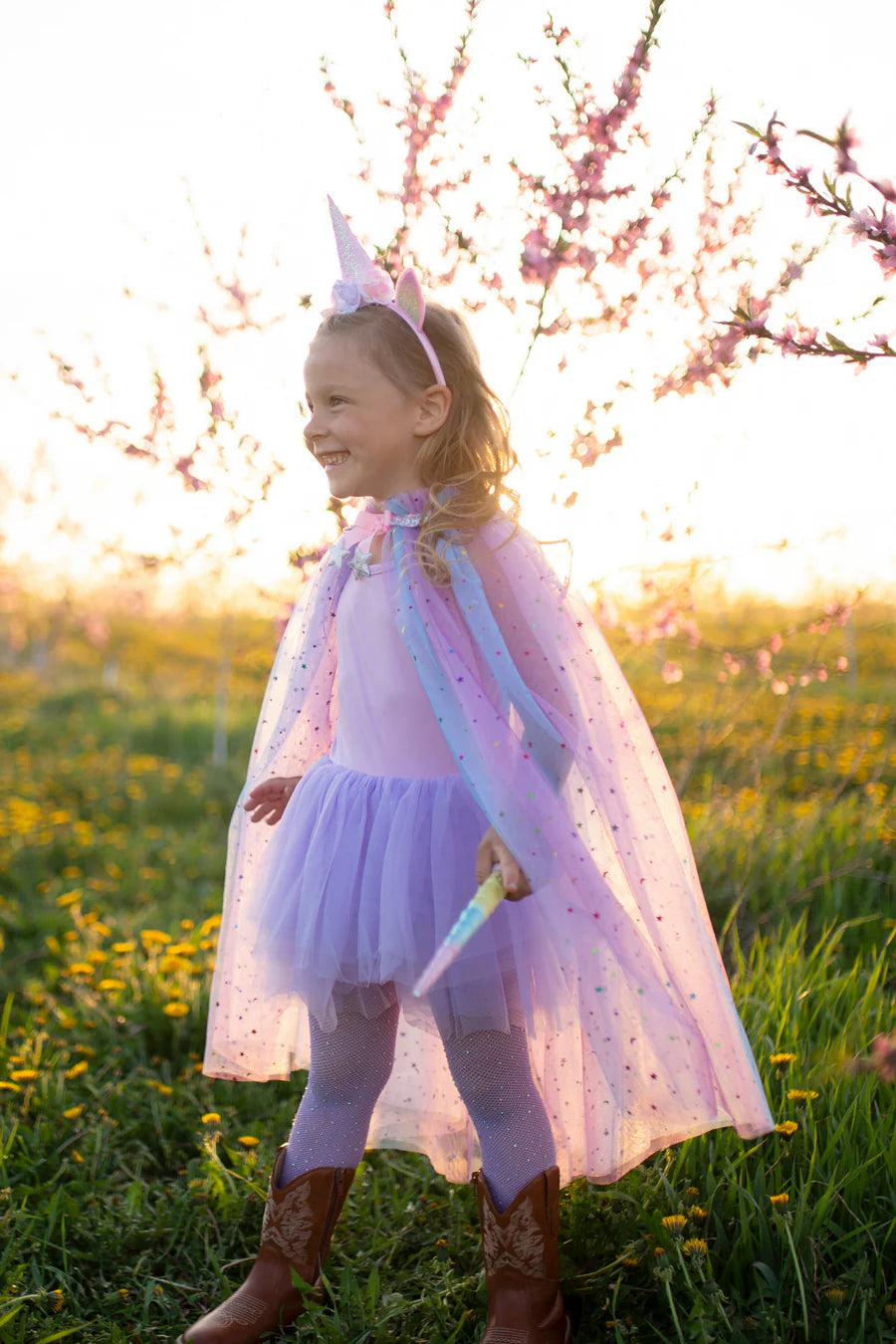 Rainbow Unicorn Cape & Headband Size 4-6