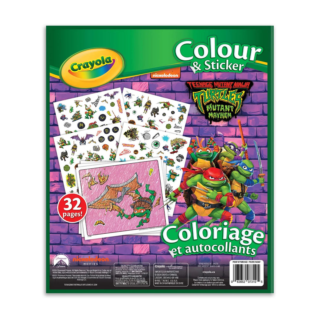 Crayola Colour & Sticker, Teenage Mutant Ninja Turtles