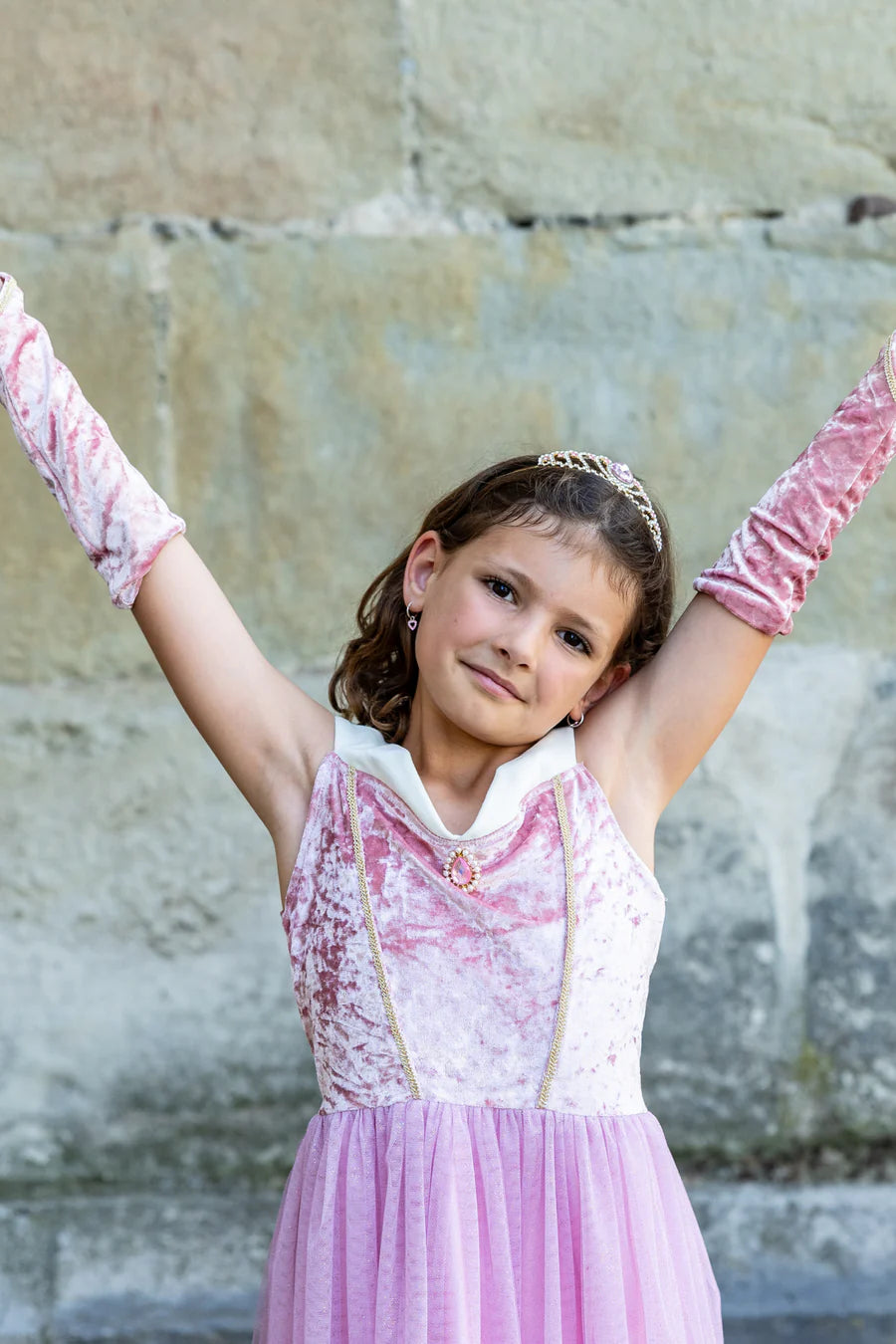 Velvety Soft Sleeping Sweetheart Princess Gown with Arm Warmers Size 3-4