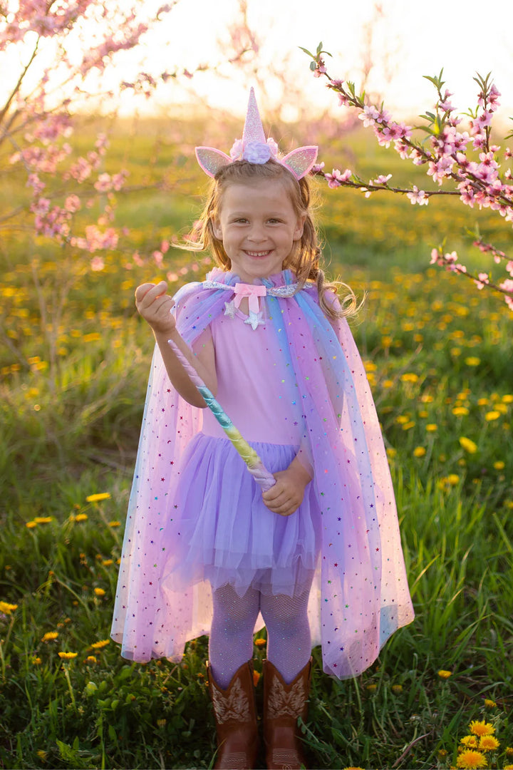 Rainbow Unicorn Cape & Headband Size 4-6