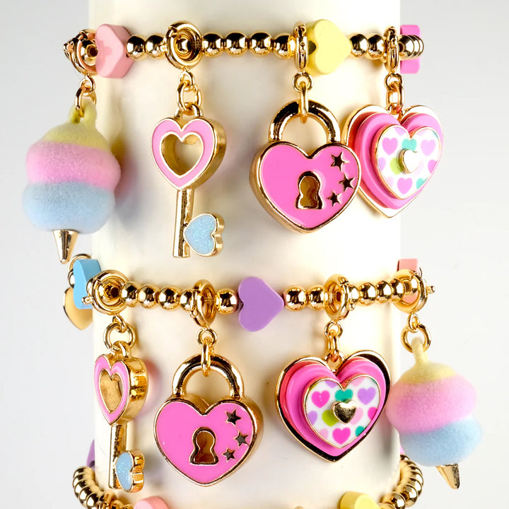 CHARM IT! Gold Multi Heart Stretch Bead Bracelet