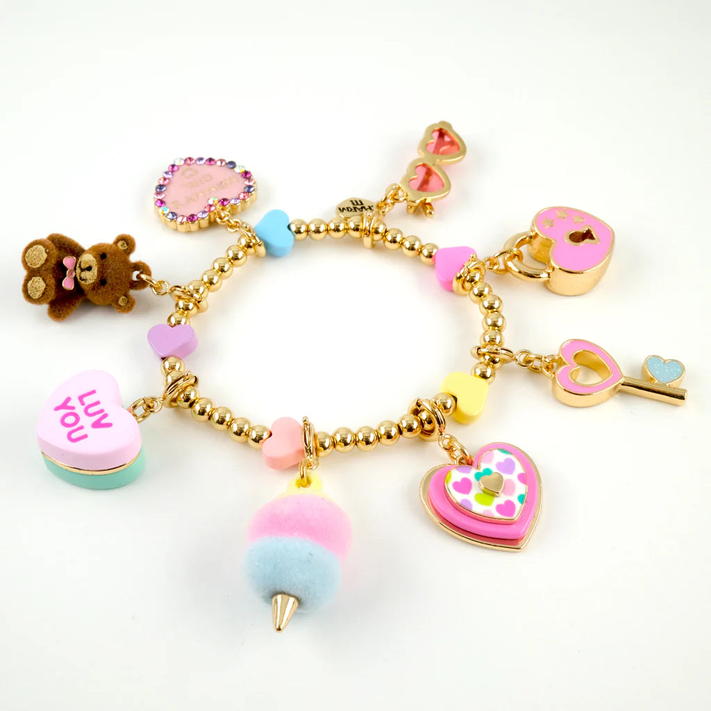 CHARM IT! Gold Multi Heart Stretch Bead Bracelet