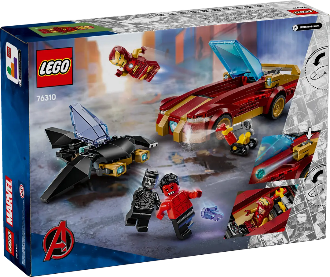 LEGO® Marvel Iron Man Car & Black Panther vs. Red Hulk