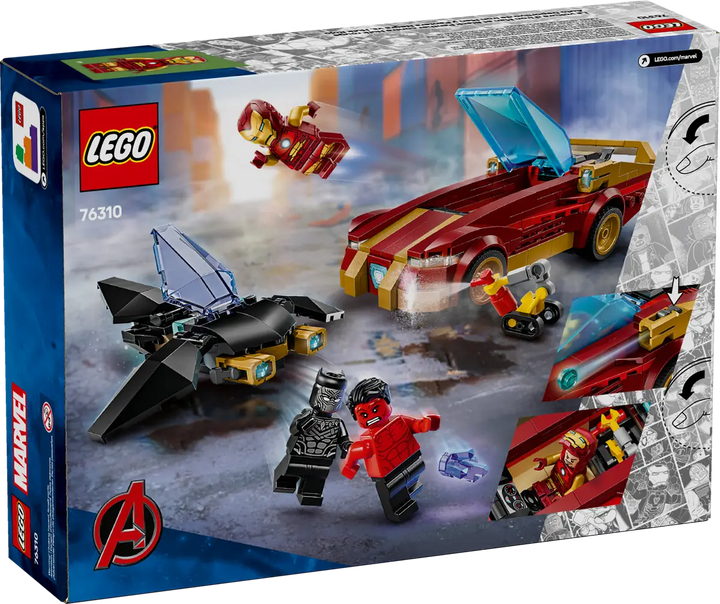 LEGO® Marvel Iron Man Car & Black Panther vs. Red Hulk