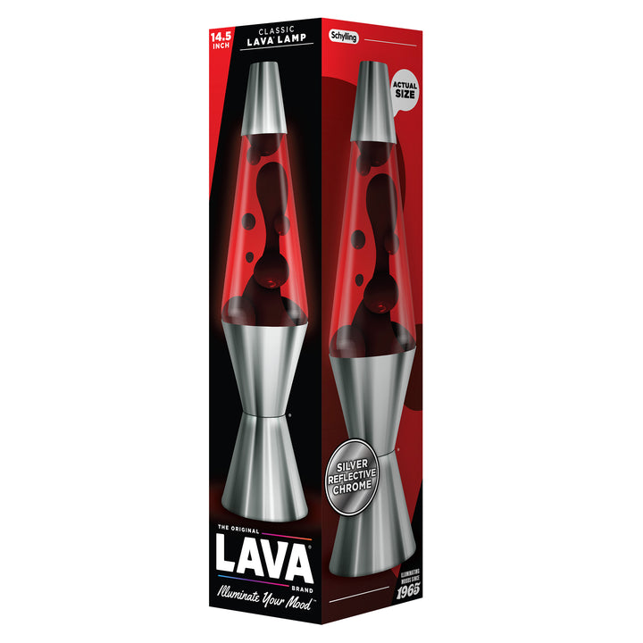 Chrome-Plated Crimson LAVA Lamp 14.5"