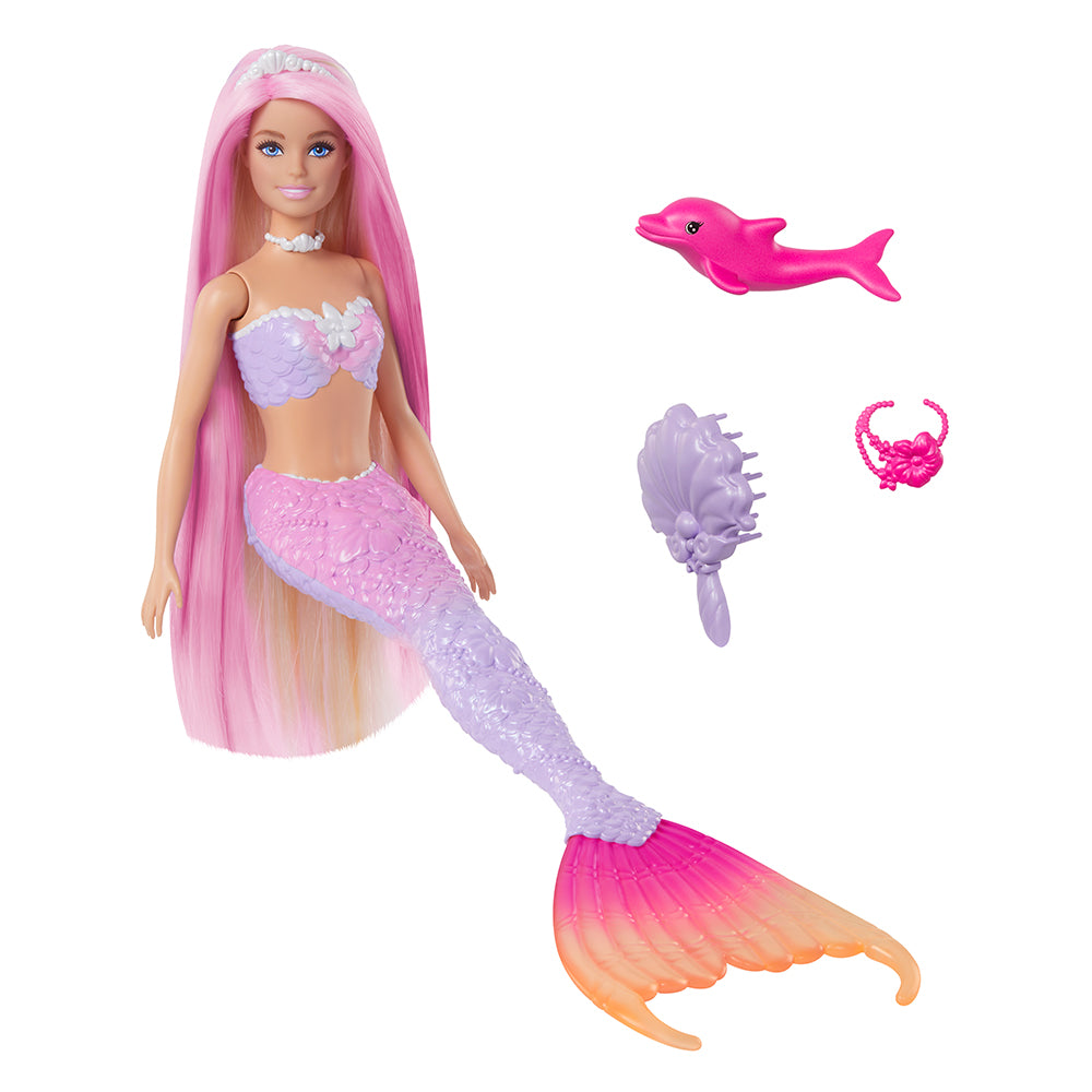 Barbie Malibu Mermaid Doll with Color Change Feature Pet Dolphin and Accessories