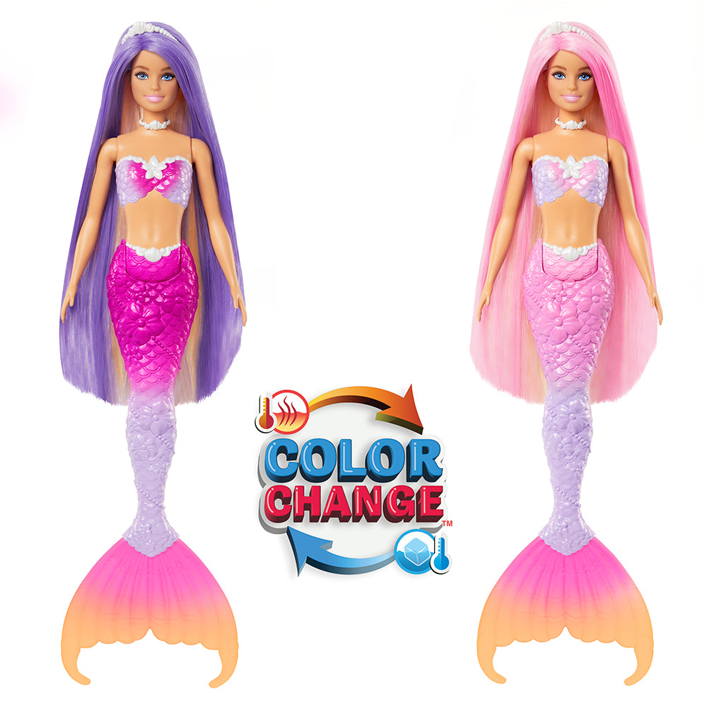 Barbie Malibu Mermaid Doll with Color Change Feature Pet Dolphin and Accessories