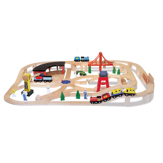 Kids wooden store train set