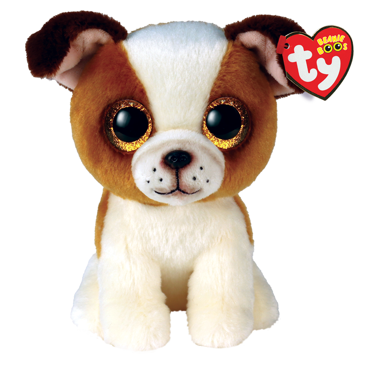 Ty Beanie Boos Hugo the Brown & White Dog Plush 6"