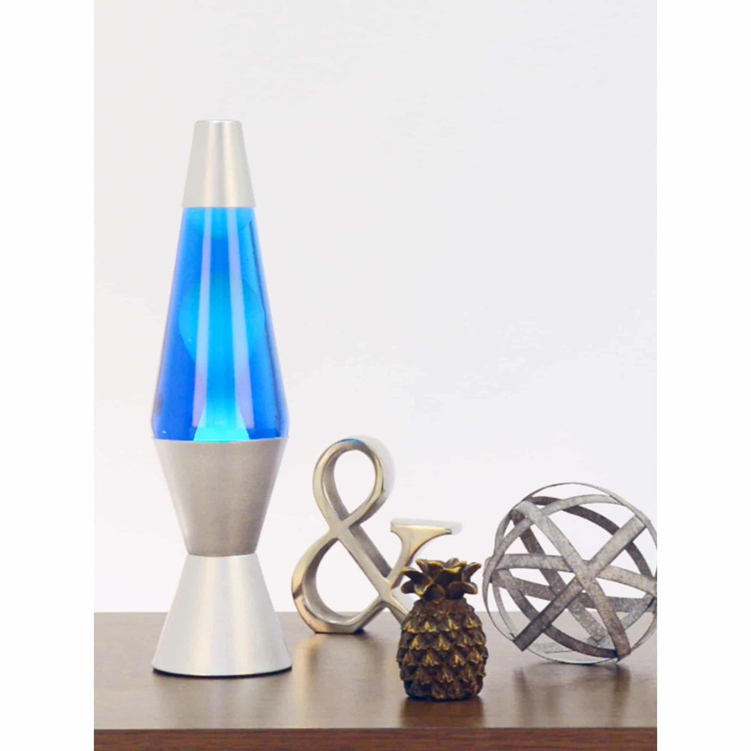 White Blue Silver LAVA Lamp 14.5"