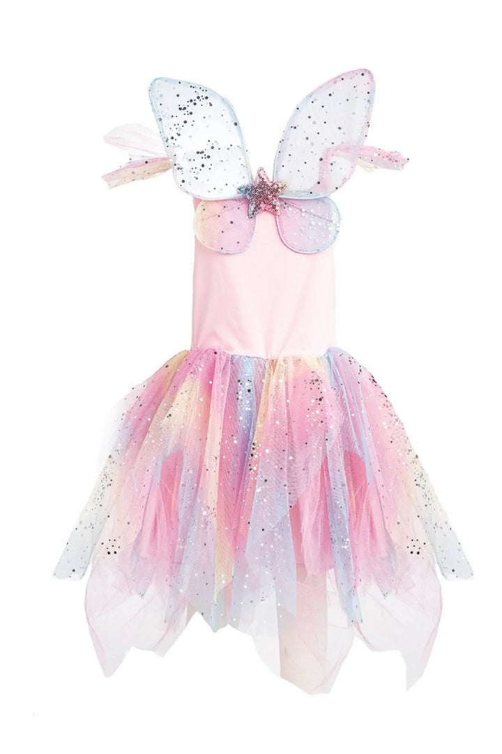 Rainbow Fairy Dress & Wings (Size 5-6)