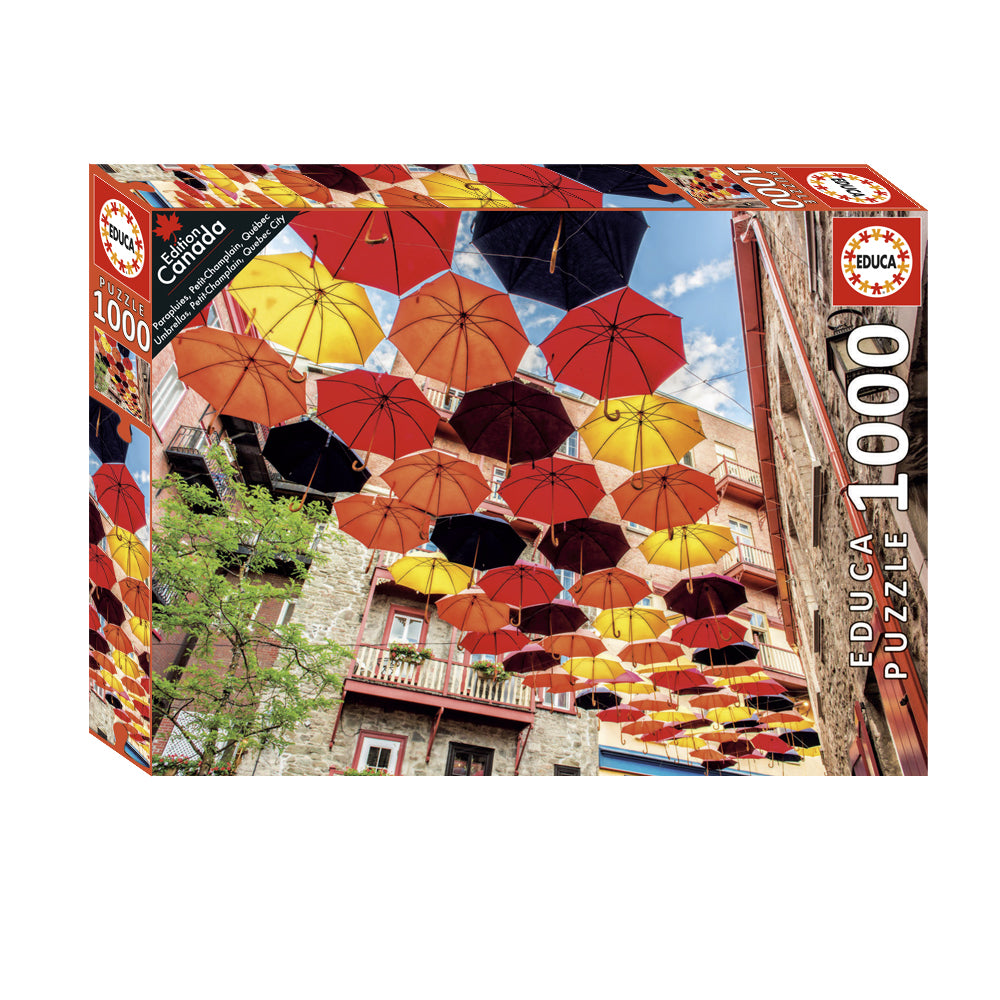 Educa Umbrellas Petit-Champlain Quebec City Jigsaw Puzzle 1000pc- FINAL SALE