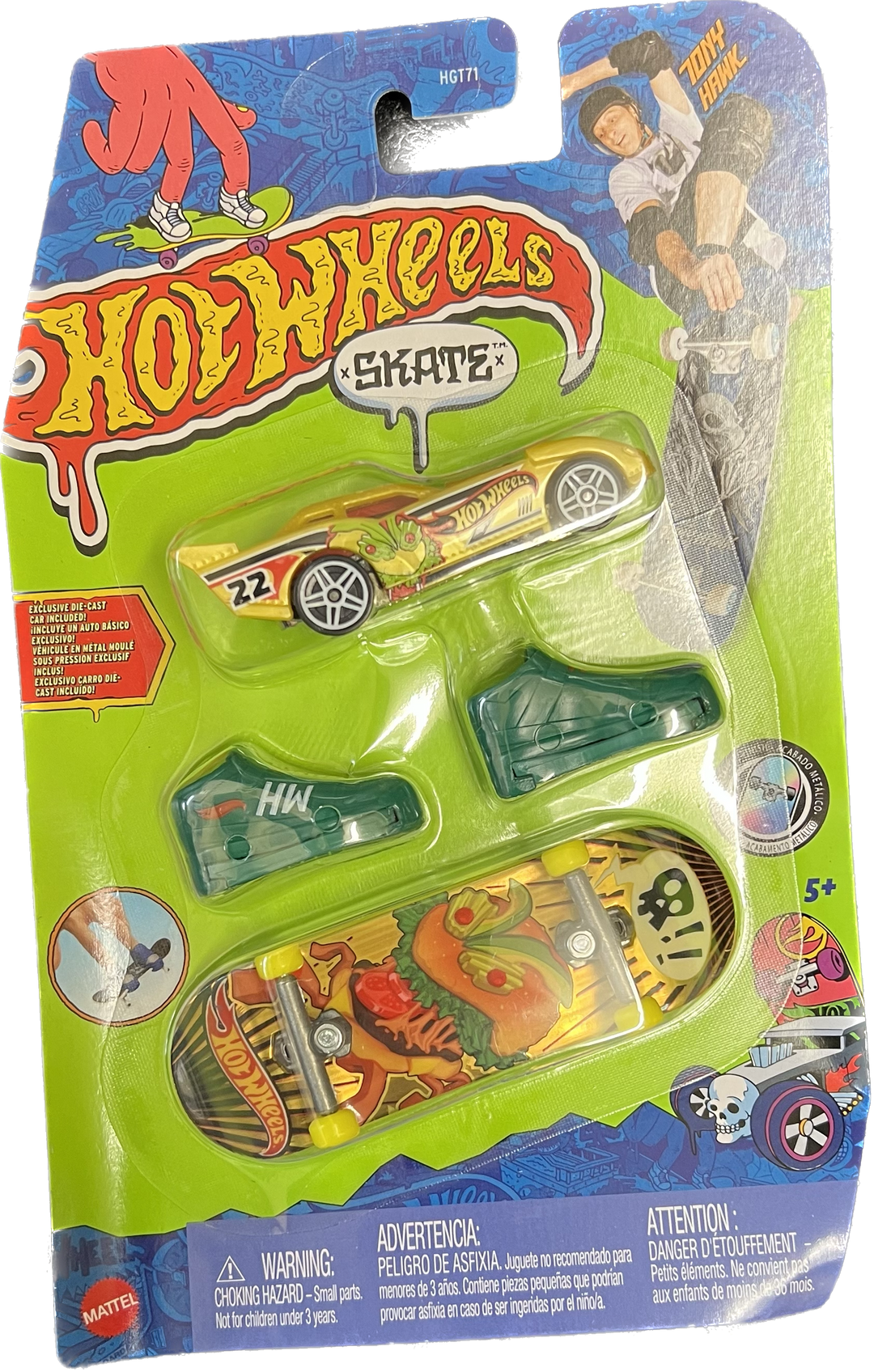 Hot Wheels Skate Fingerboard & Skate Shoes with Matching Car Assorted